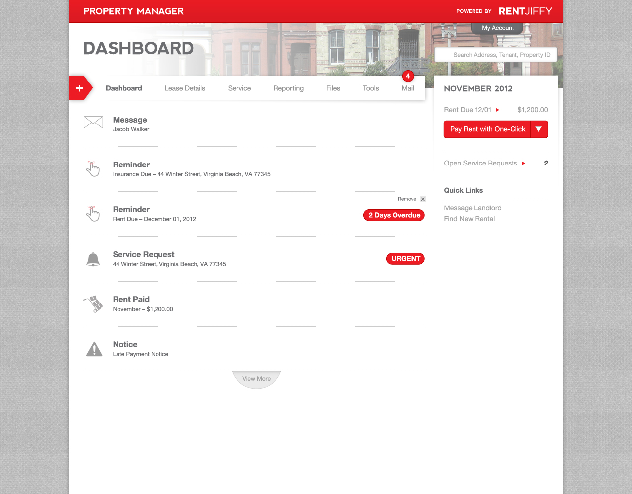 Tenant Dashboard